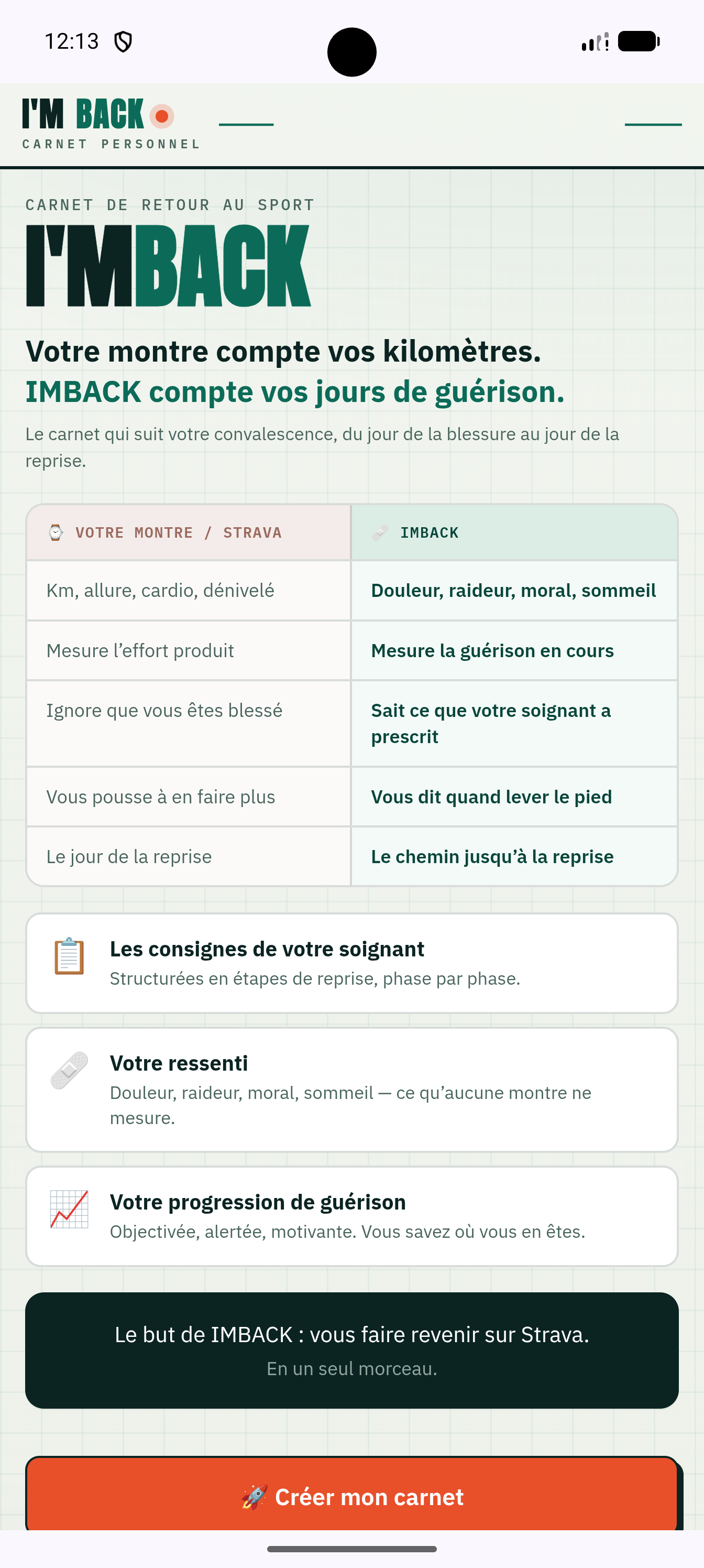 IMBACK — Accueil (démo)
