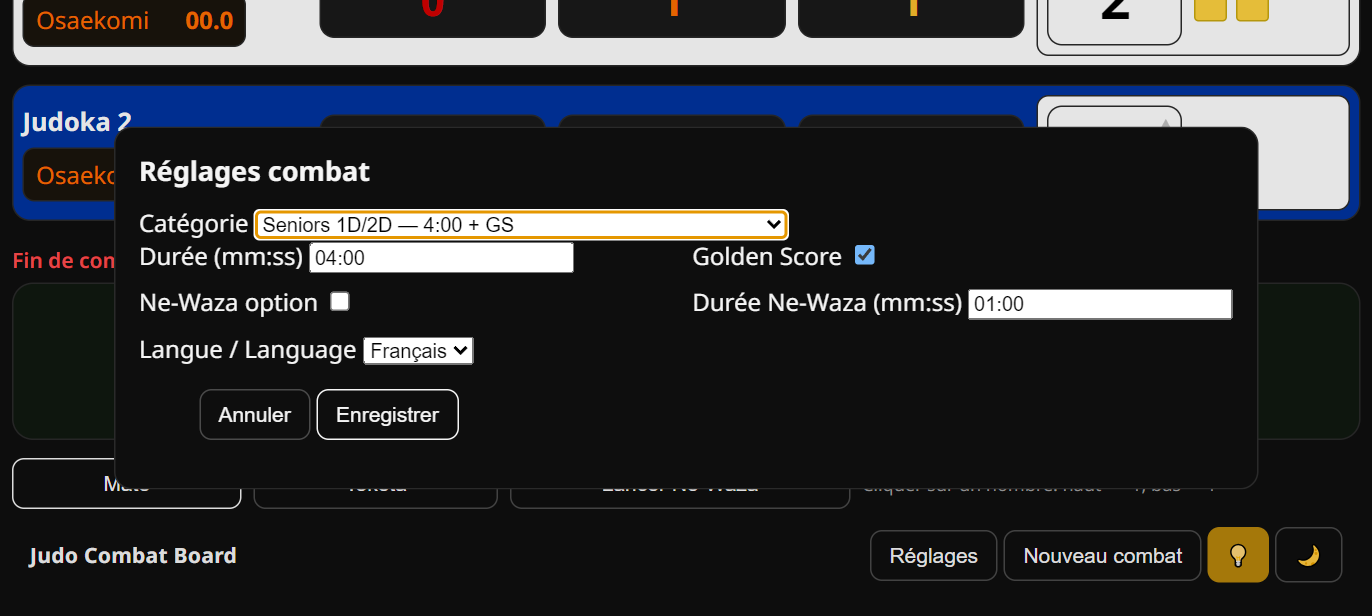 Capture d'écran : Réglages